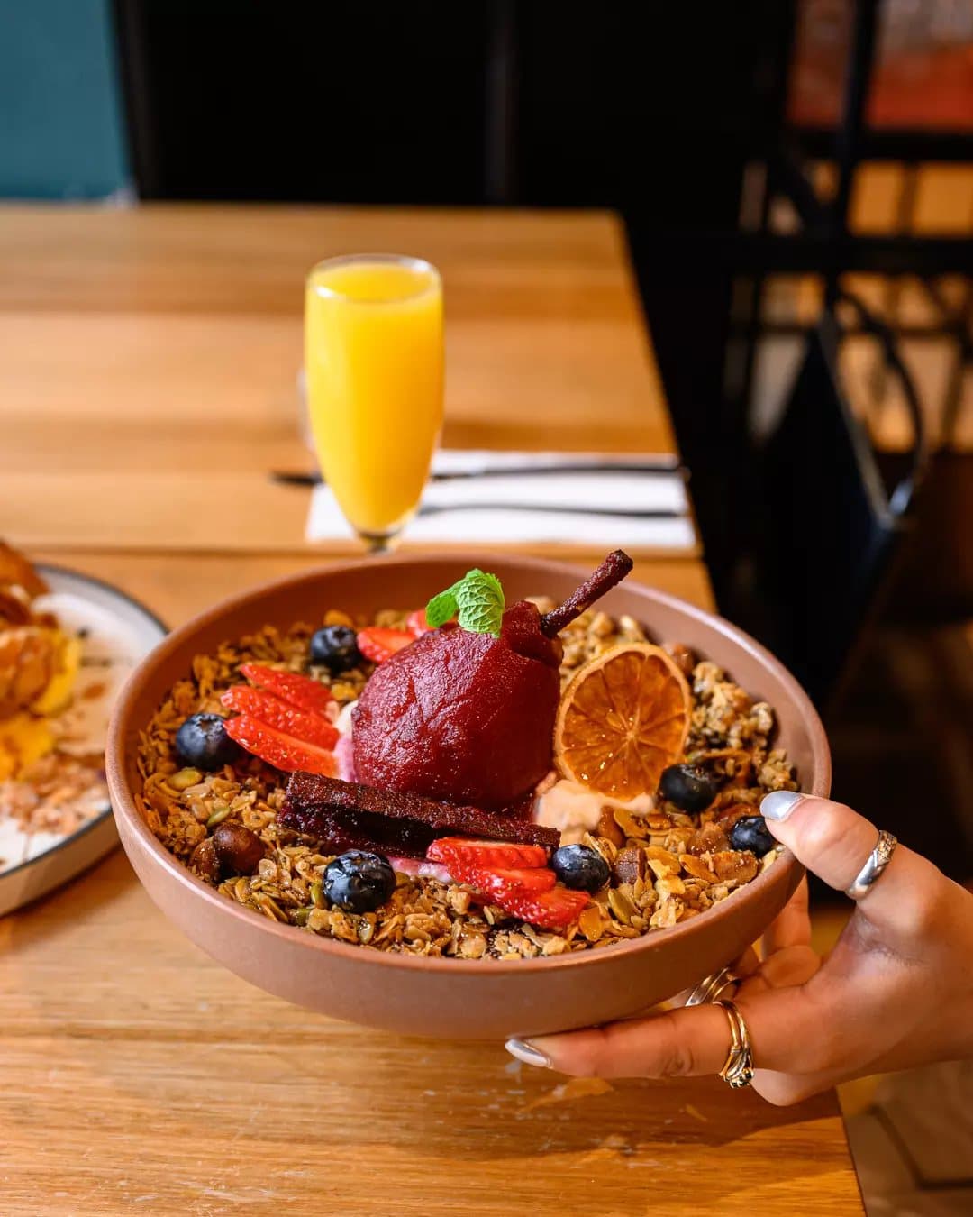 Poached Pear & Granola